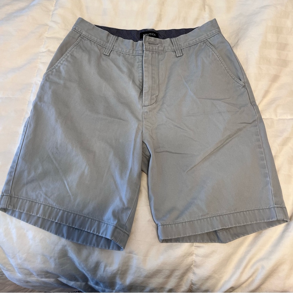 Light Grey/Blue Khaki shorts by Nautica (30W)